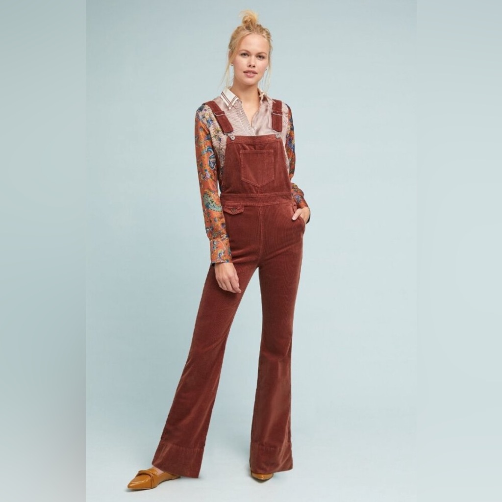 Anthropologie Pilcro Corduroy Overalls Flare
